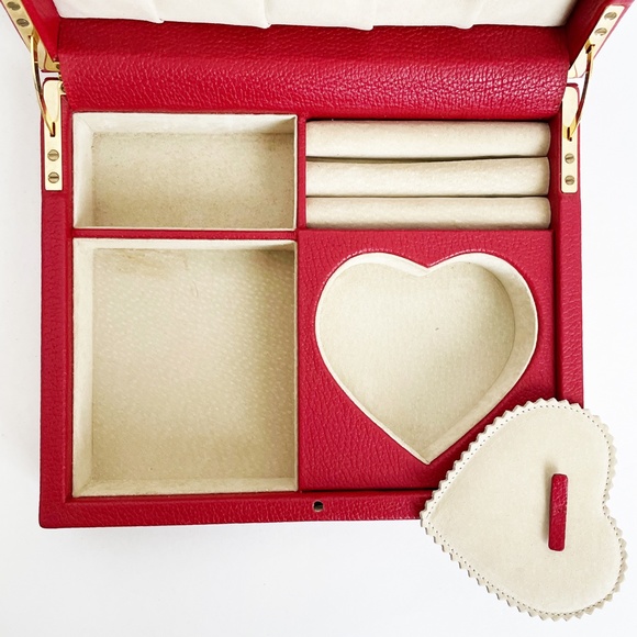 Coach Jewelry Box Red Leather Trinket Case Valet Vintage 90s Rare SLG HTF - Picture 8 of 10